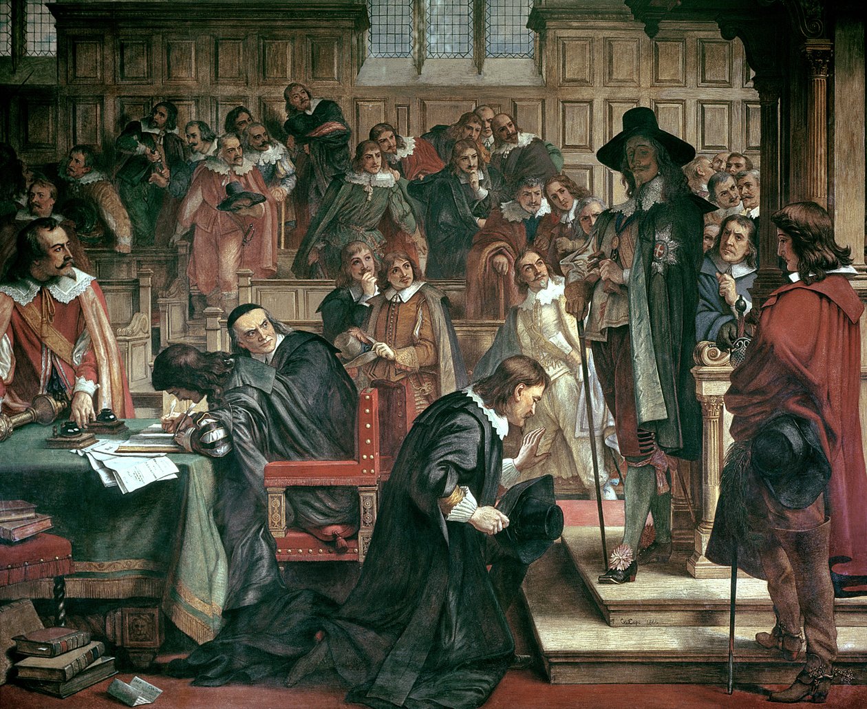 Forsøg på arrestation af 5 medlemmer af Underhuset af Charles I, 1642, 1856-66 af Charles West Cope