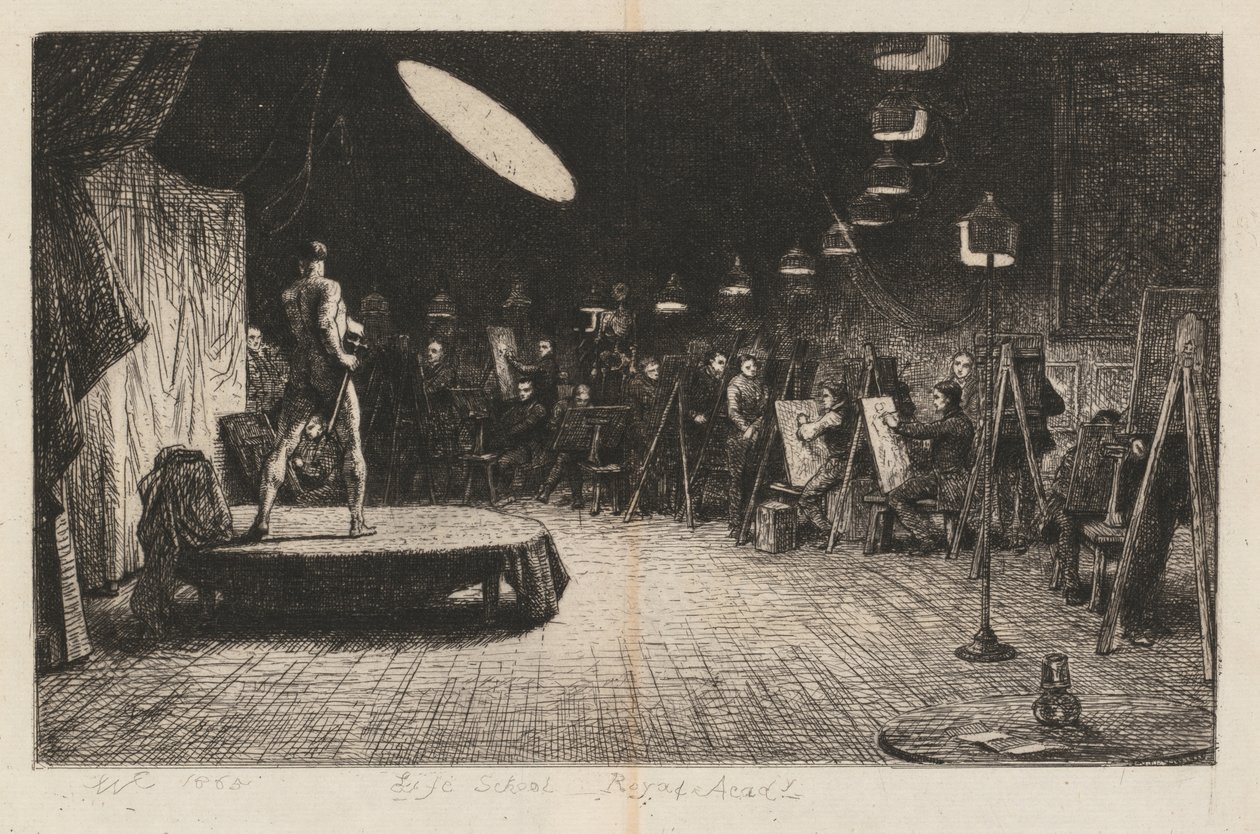 Life School Royal Academy, 1865. af Charles West Cope