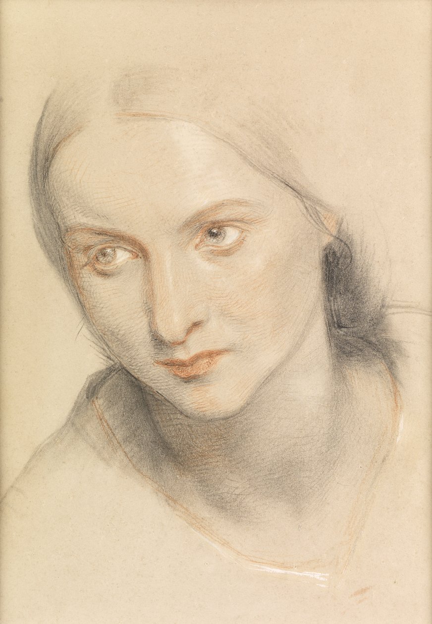 Studie af en kvindes hoved, 1894 af Charles West Cope