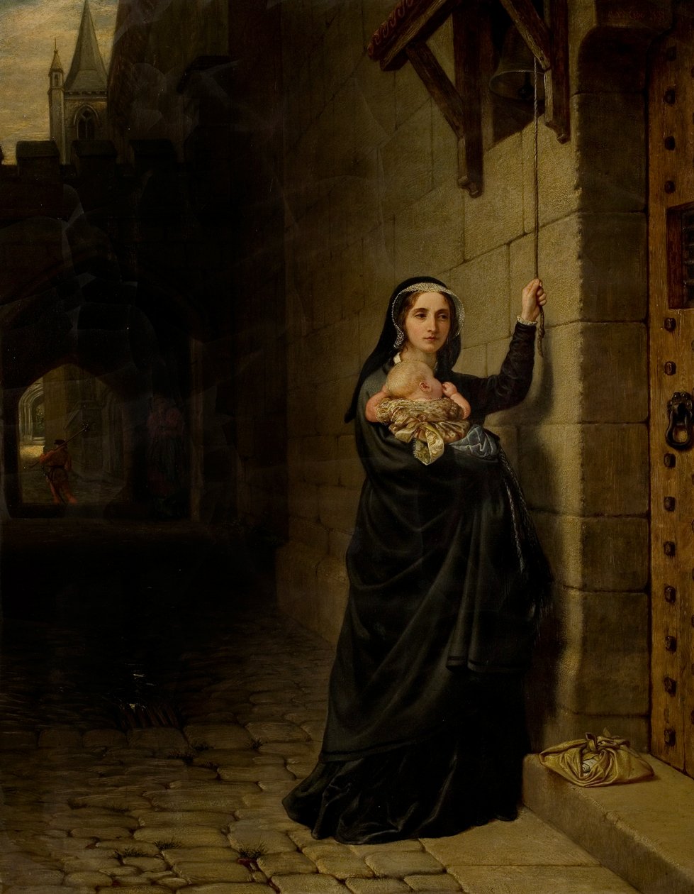 The Martyrdom of Laurence Saunders i Coventry, venstre panel af triptykon af Charles West Cope