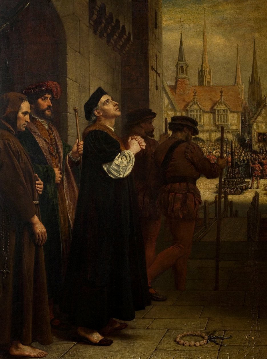 The Martyrdom of Laurence Saunders i Coventry, højre panel af triptykon af Charles West Cope
