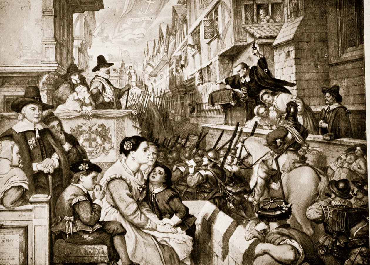 Togbåndene forlader London, illustration fra "Hutchinson