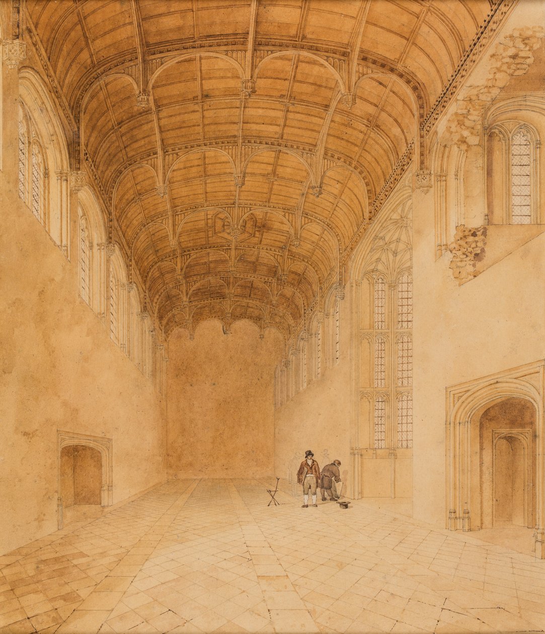 Crosby Hall (No.2), ca. 1818 (akvarel på papir) af Charles Wild