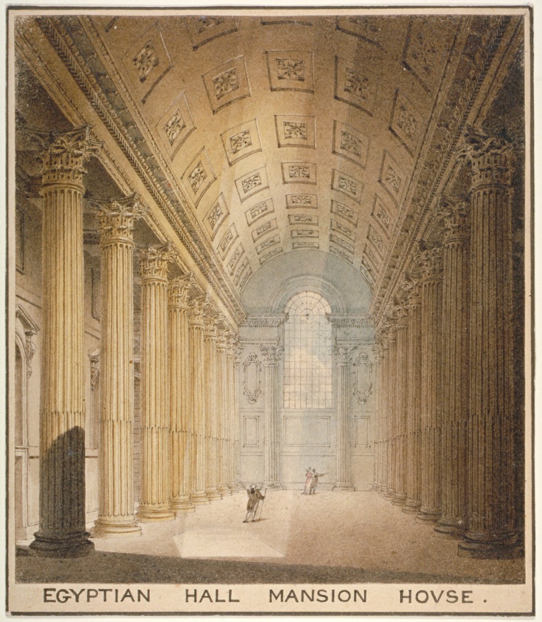 Indvendigt billede af Egyptian Hall, Mansion House, City of London, 1820 af Charles Wild
