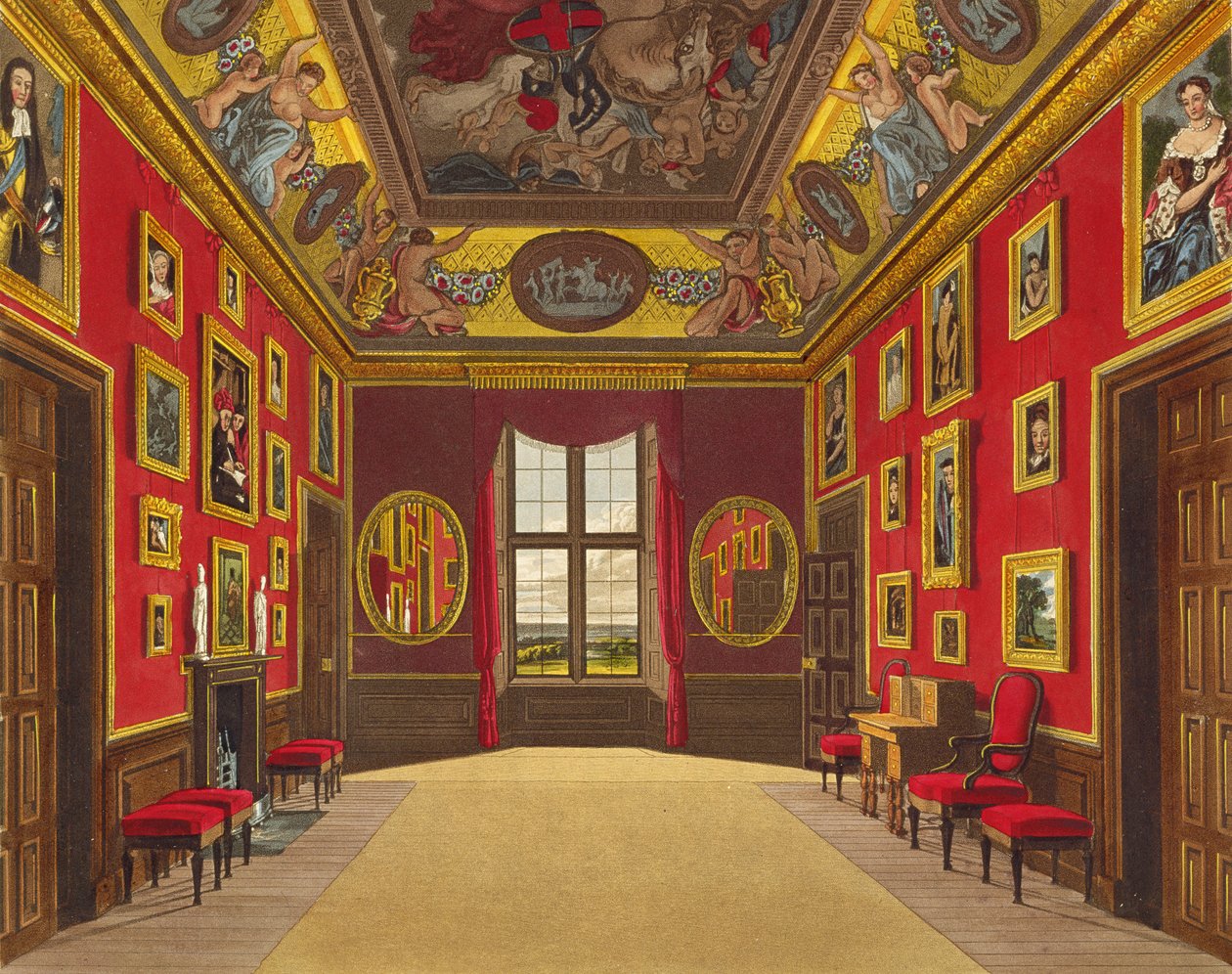 Kongens skab, Windsor Castle, fra "Royal Residences", graveret af William James Bennett (1769-1844), udgivet af William Henry Pyne (1769-1843), 1816 af Charles Wild