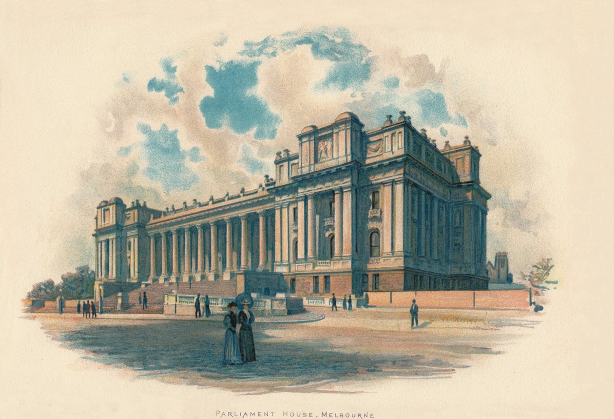Parliament House, Melbourne, c1890 af Charles Wilkinson