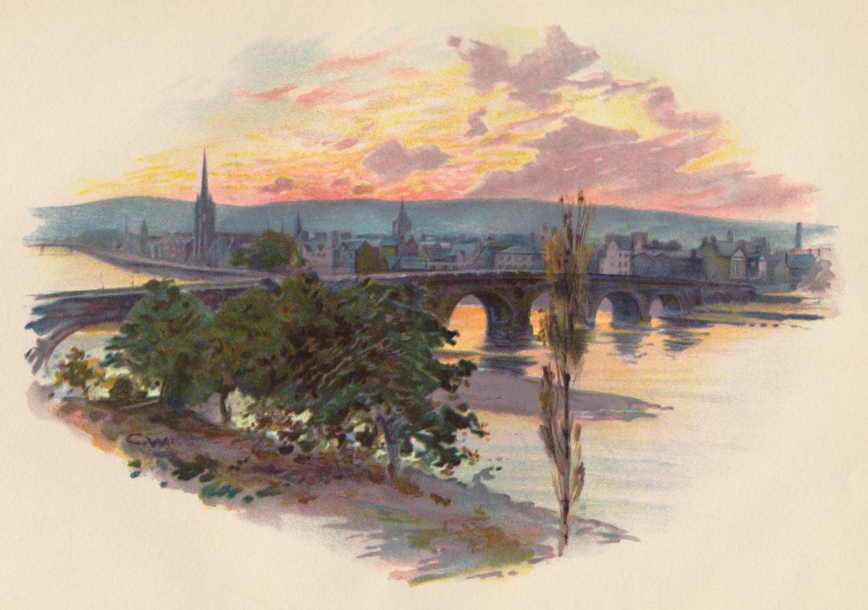 Perth, fra Bridge End, 1907, c1890 af Charles Wilkinson