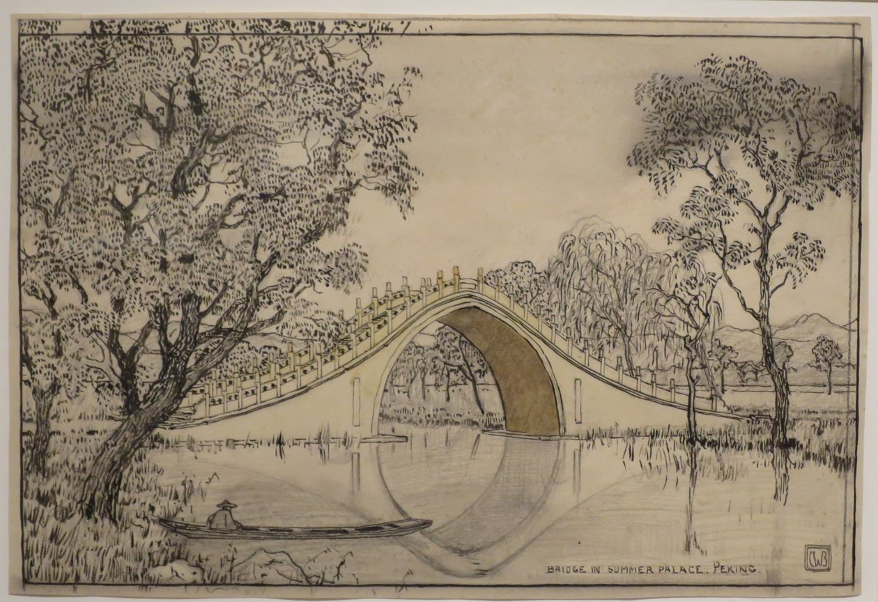 "Bro i sommerpaladset, Peking" af Charles W. Bartlett, HMA 28113 af Charles William Bartlett