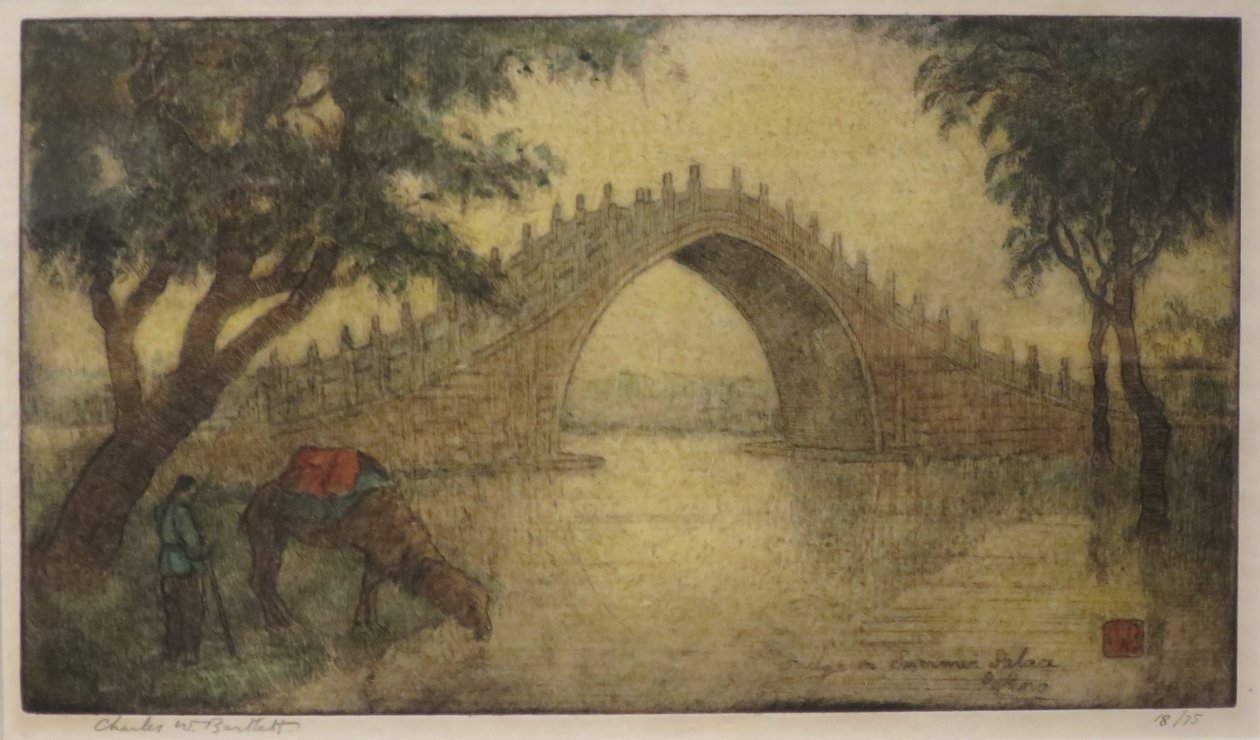 "Bro i sommerpaladset, Peking" af Charles W. Bartlett, HMA 28531 af Charles William Bartlett