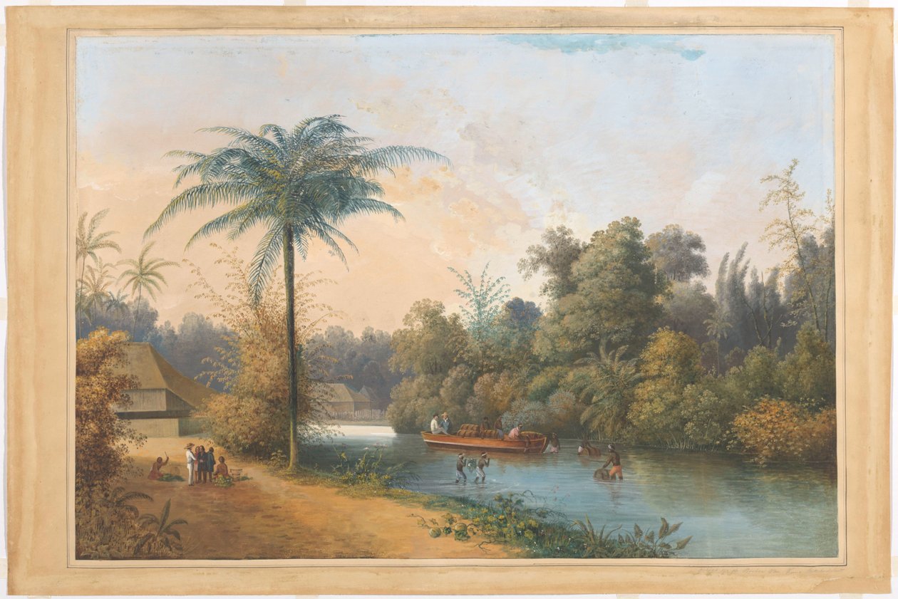 Vandfald ved Tjiroek Betong Java af Charles William Meredith van de Velde