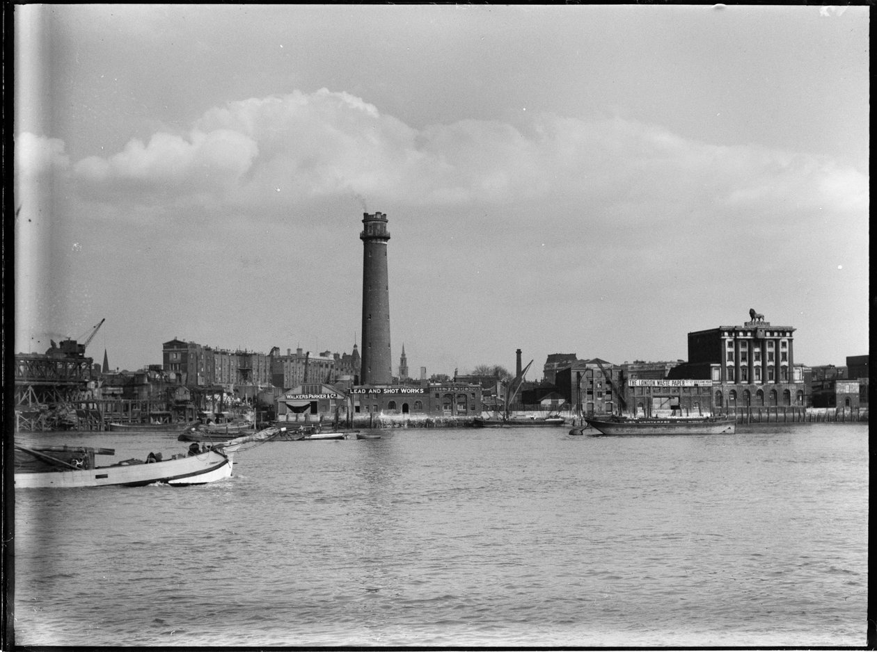 Shot Tower and Lead Works, Belvedere Road, Lambeth, Greater London Authority, 1936. af Charles William Prickett