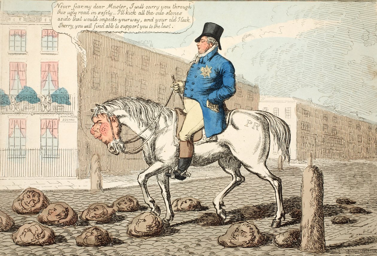 The Regents Hack, pub. 1812 (håndfarvet gravering) af Charles Williams