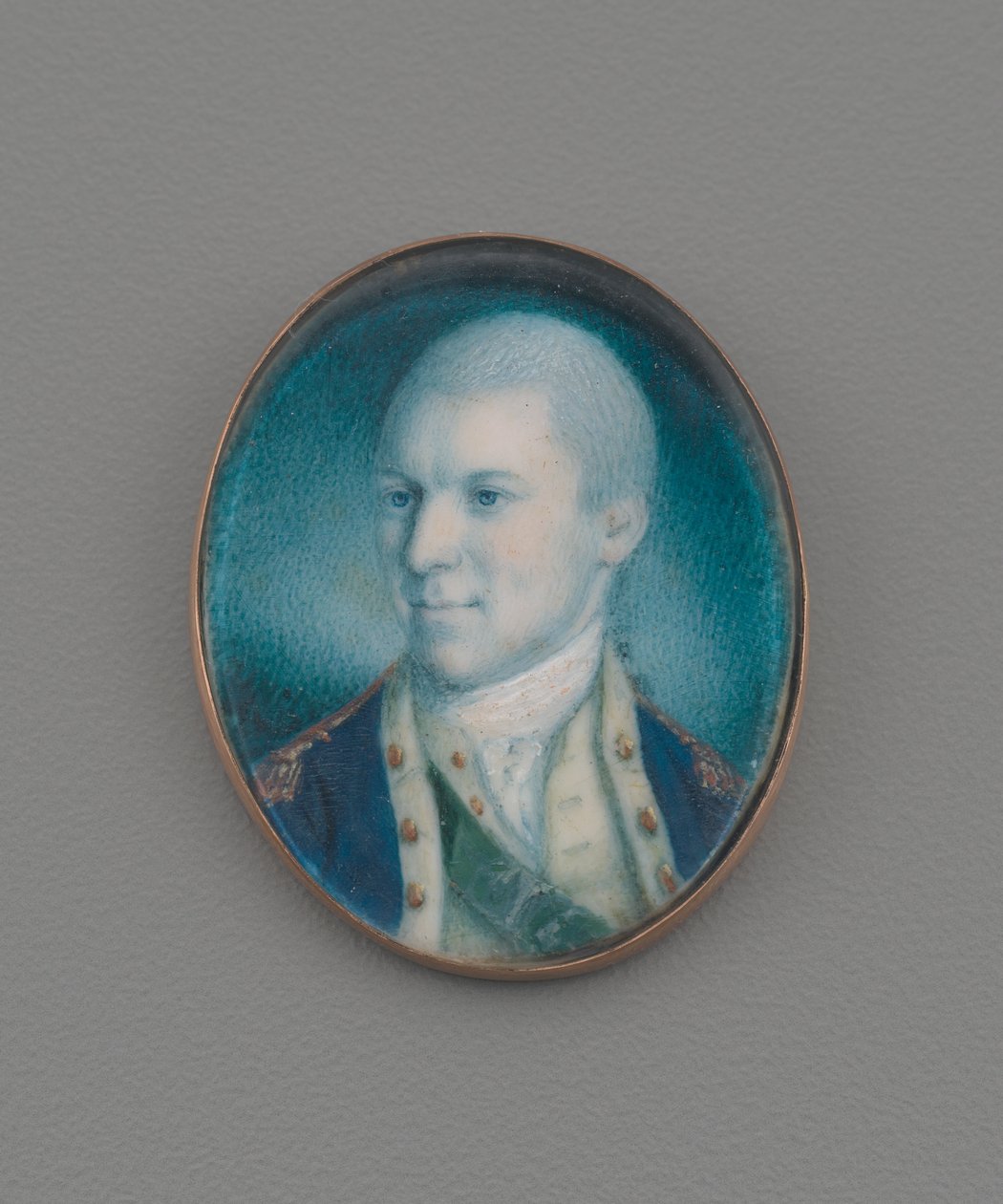 Oberstløjtnant Alexander Hamilton, 1777 (wc på elfenben) af Charles Willson Peale