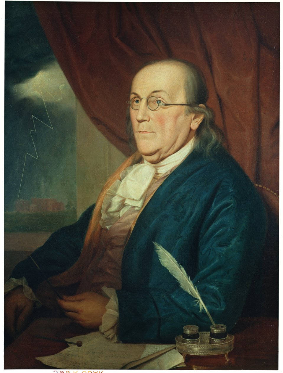 Portræt af Benjamin Franklin (1706-90) 1789 af Charles Willson Peale