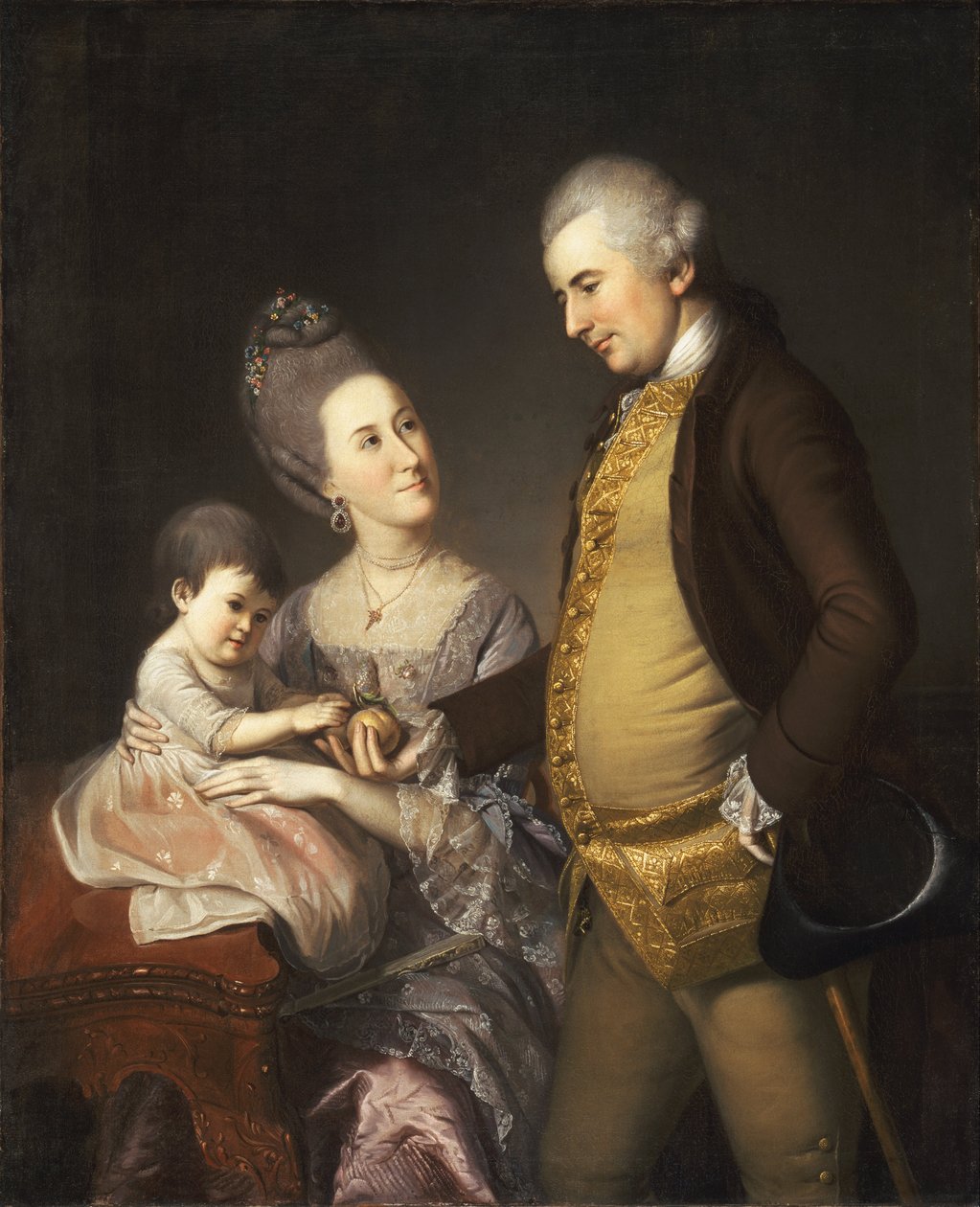 Portræt af John og Elizabeth Lloyd Cadwalader og deres datter Anne af Charles Willson Peale