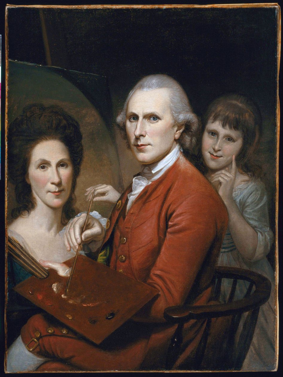 Selvportræt med Angelica og Portræt af Rachel af Charles Willson Peale