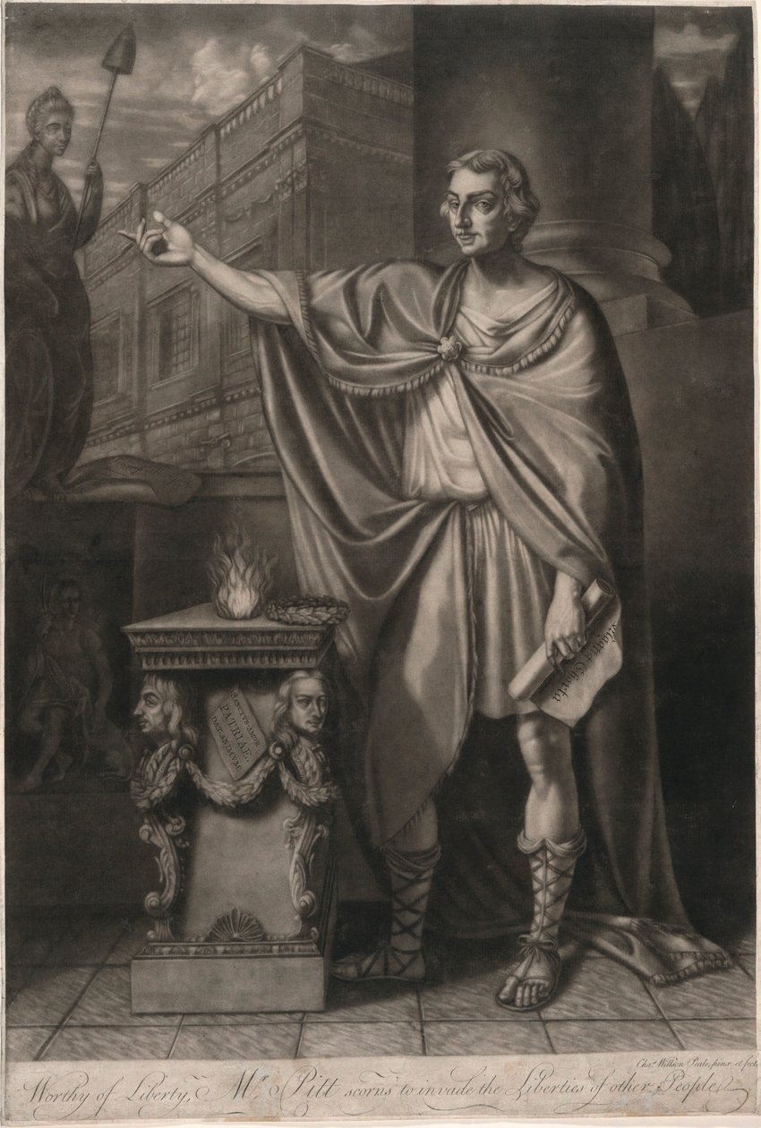 Frihedsværdig, hr. Pitt håner at invadere andre menneskers frihedsrettigheder af Charles Willson Peale