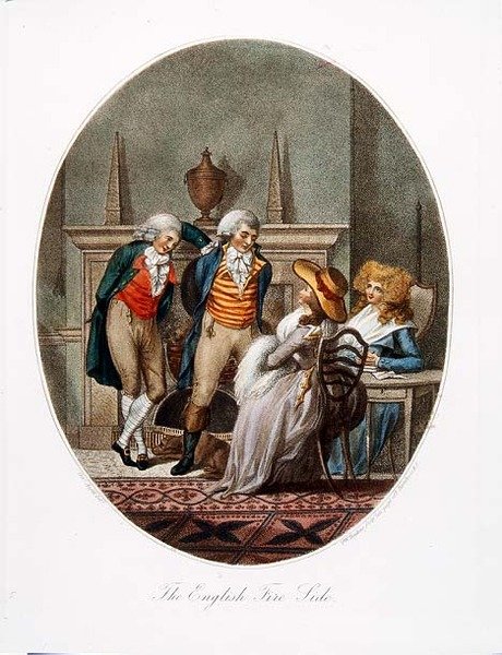 The English Fire Side, graveret af P.W. Tomkins (1760-1840) (akvatint) (se også 64847, 6484848 & 64849) af Charles after Ansell