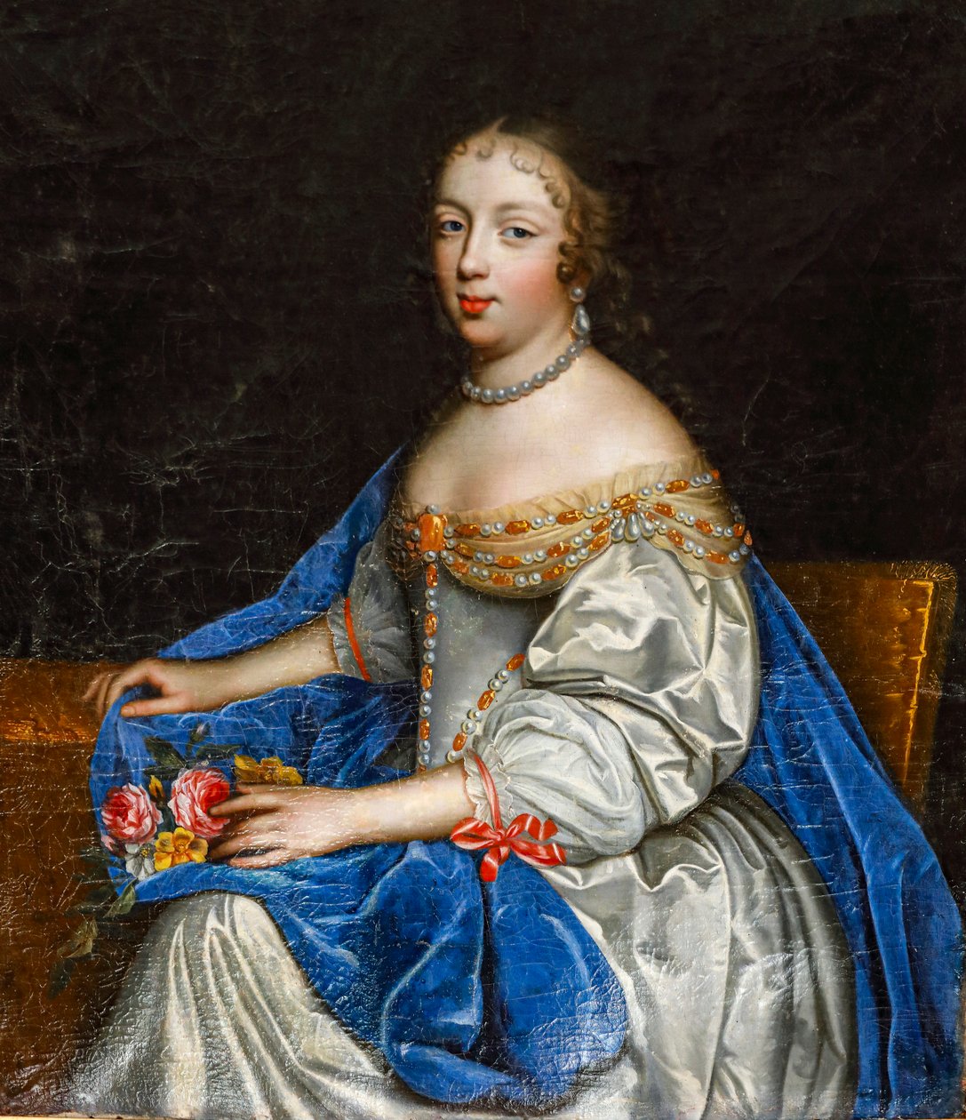 Portræt af Louise-Antoinette de la Châtre. Olie på lærred. af Charles and Henri Beaubrun