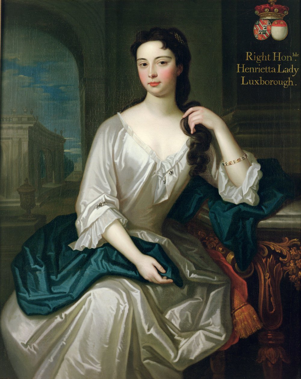Portræt af Henrietta, datter af Henry, 1. Viscount St. John, gift i 1727 Robert Knight, skabte Baron Luxborough af Shannon i 1745 af Charles d Agar