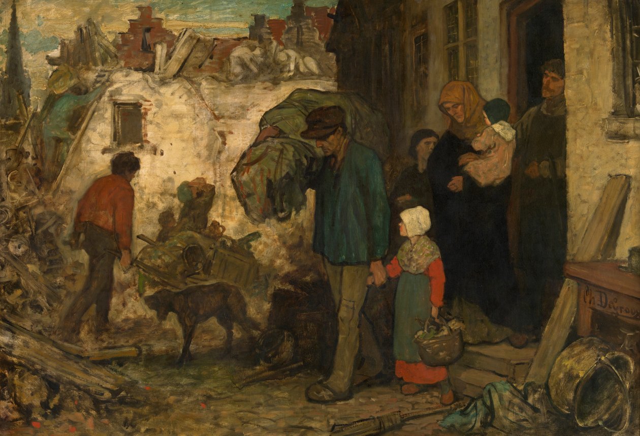 Uddrivelsen (olie på panel) af Charles de (1825 70) Groux