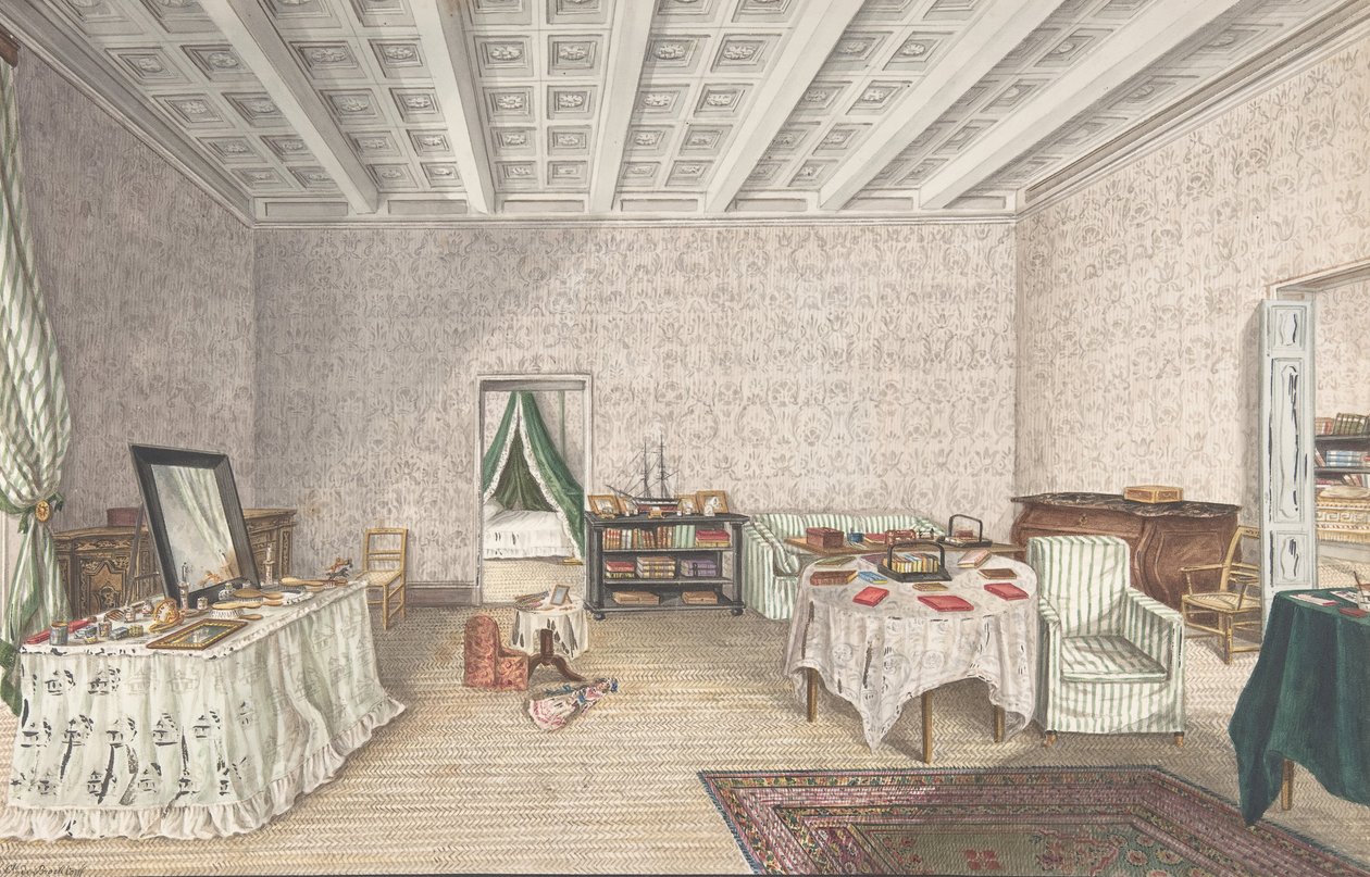 Design til interiør, ca. 1830. af Charles de Brocktorff