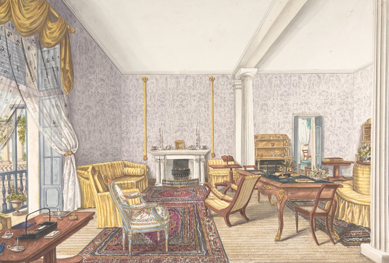 Design til interiør, ca. 1830. af Charles de Brocktorff