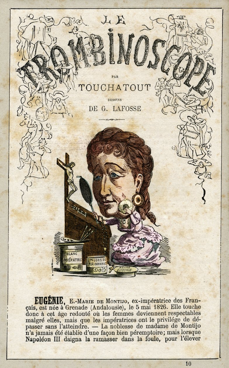 Eugenie de Montijo, front cover of "Le Trombinoscope" no. 10, 1871dani af Charles de Lafosse