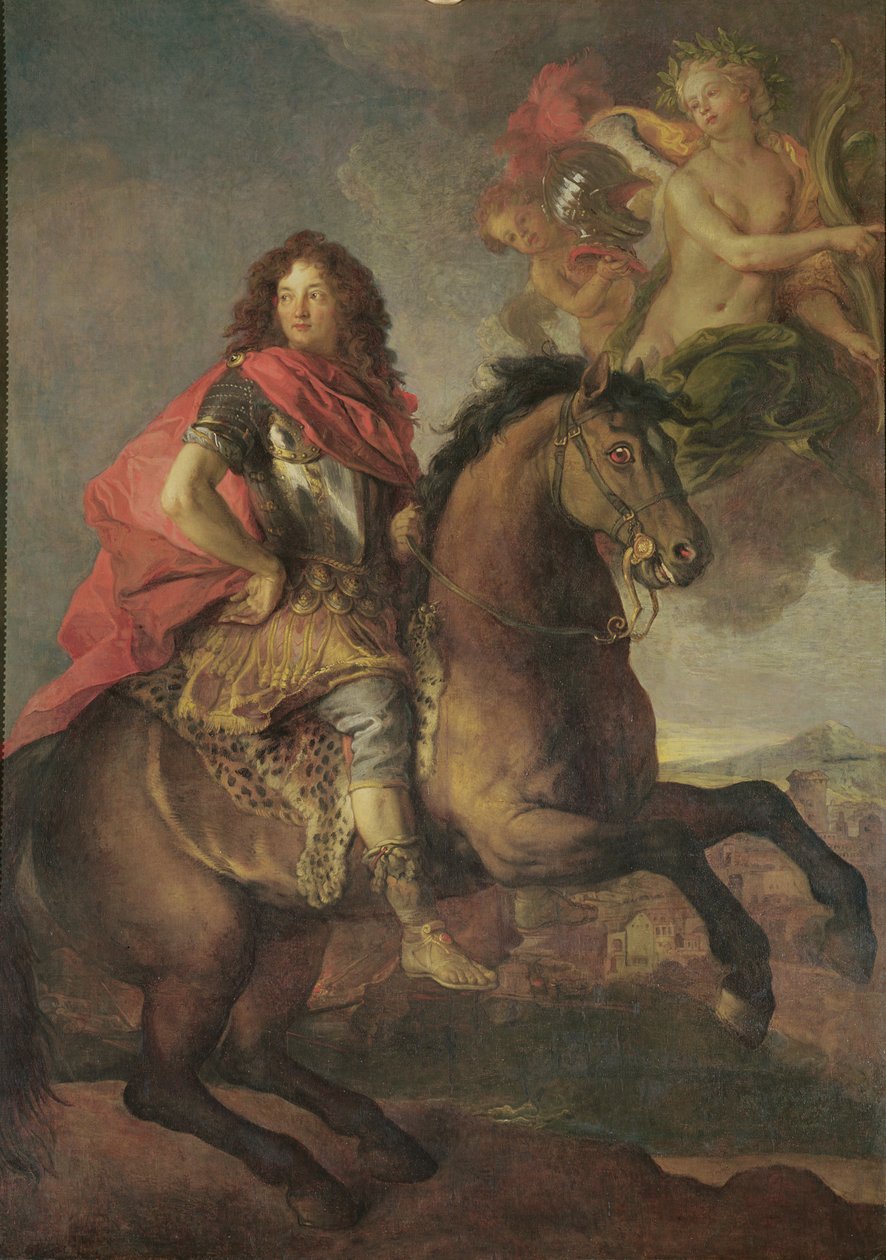 Portræt af Armand Jean Vignerot, Duc de Richelieu ved belejringen af Castellamare i 1647 af Charles de la Fosse
