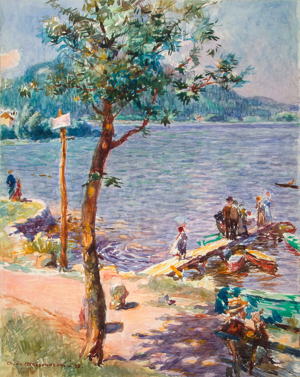 Udsigt over en sø, 1893. af Charles de Meixmoron de Dombasle