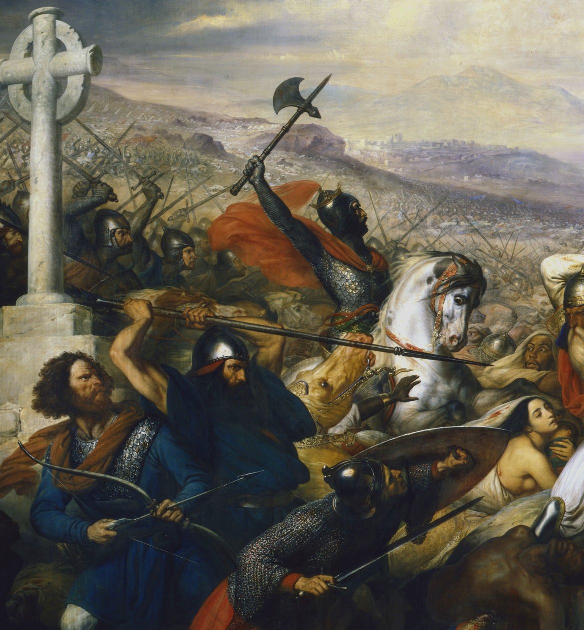 Charles Martel i slaget ved Tours (Detaljer) af Charles de Steuben