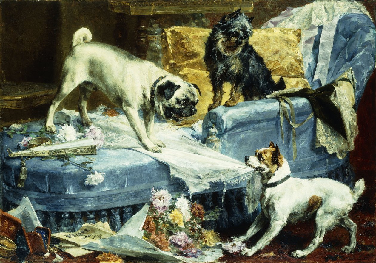 Playing Havoc, 1894 af Charles van den Eycken