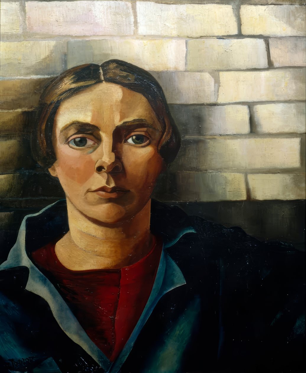 Selvportræt foran en mur af Charley Toorop