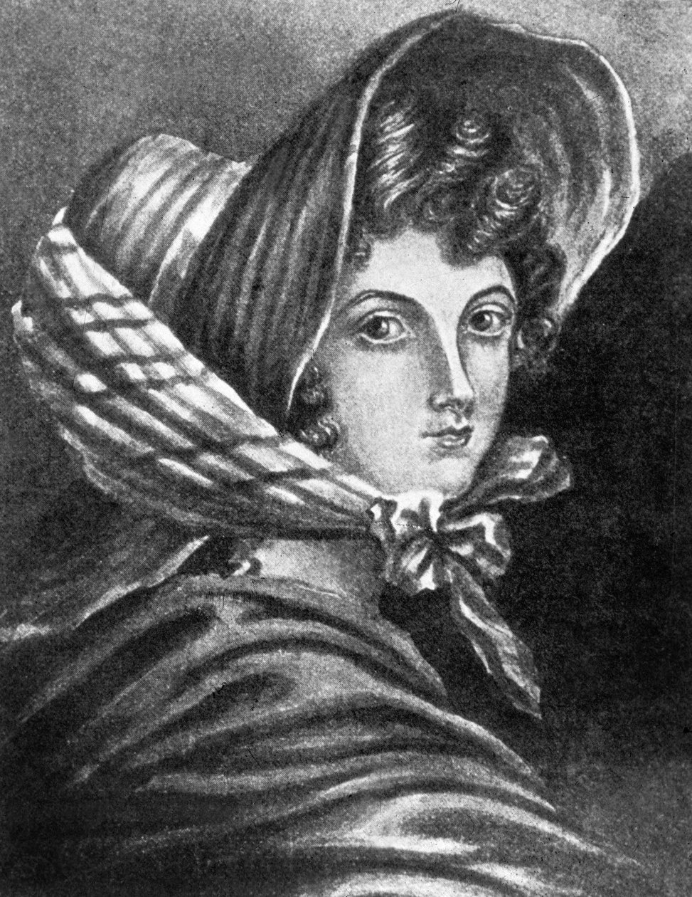 Emily Bronte (gravering) af Charlotte (after) Bronte