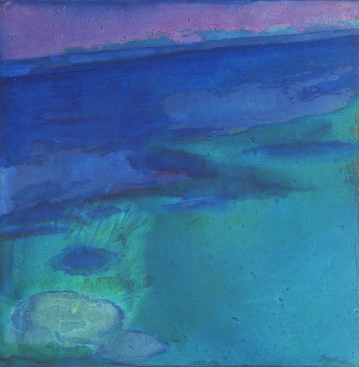 Cyanae Blue, 1997 (olie og glasur på gesso board) af Charlotte Johnstone