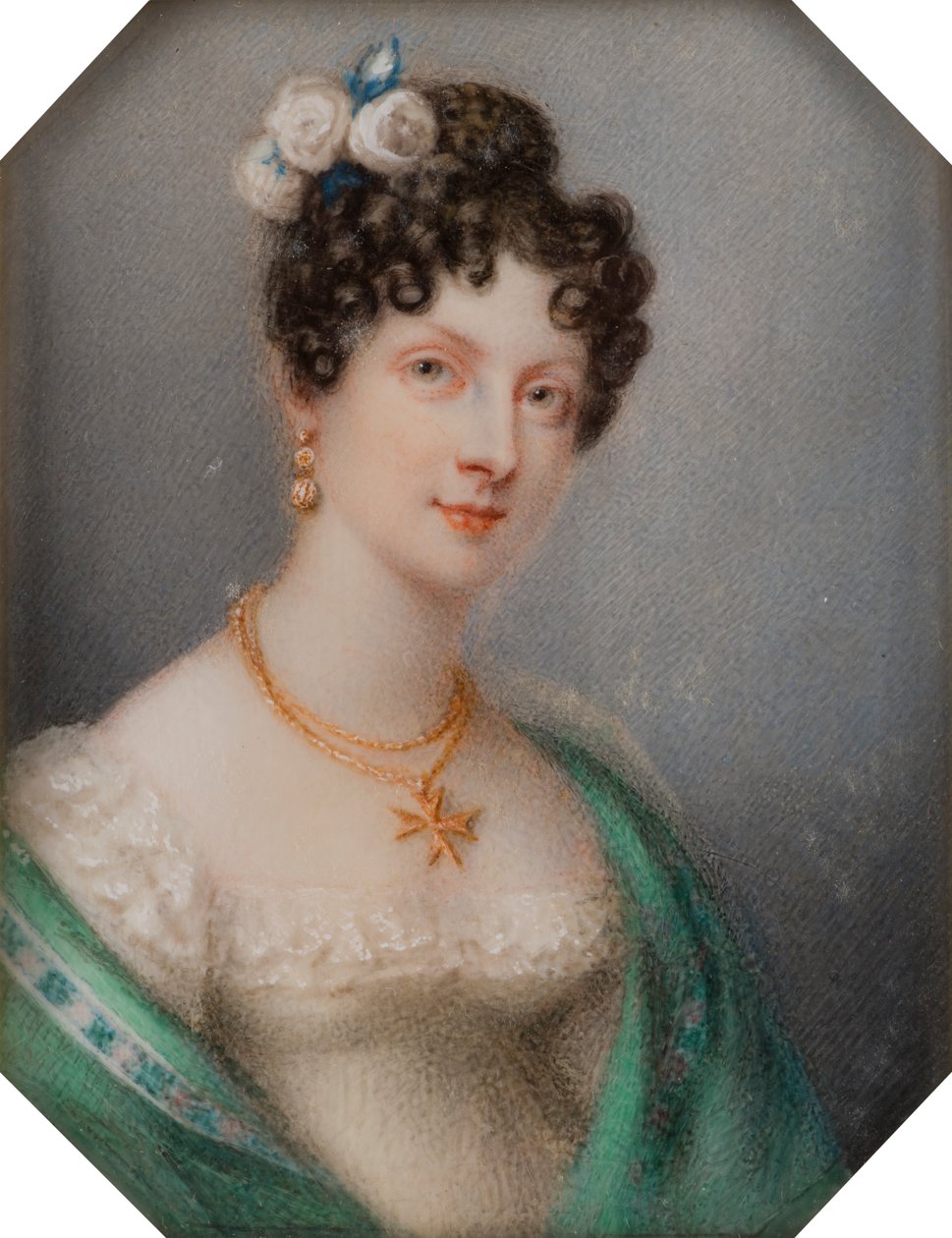 Portræt af Georgina Viscountesse Newport, senere grevinde af Bradford, ca. 1819 (olie på lærred) af Charlotte Jones