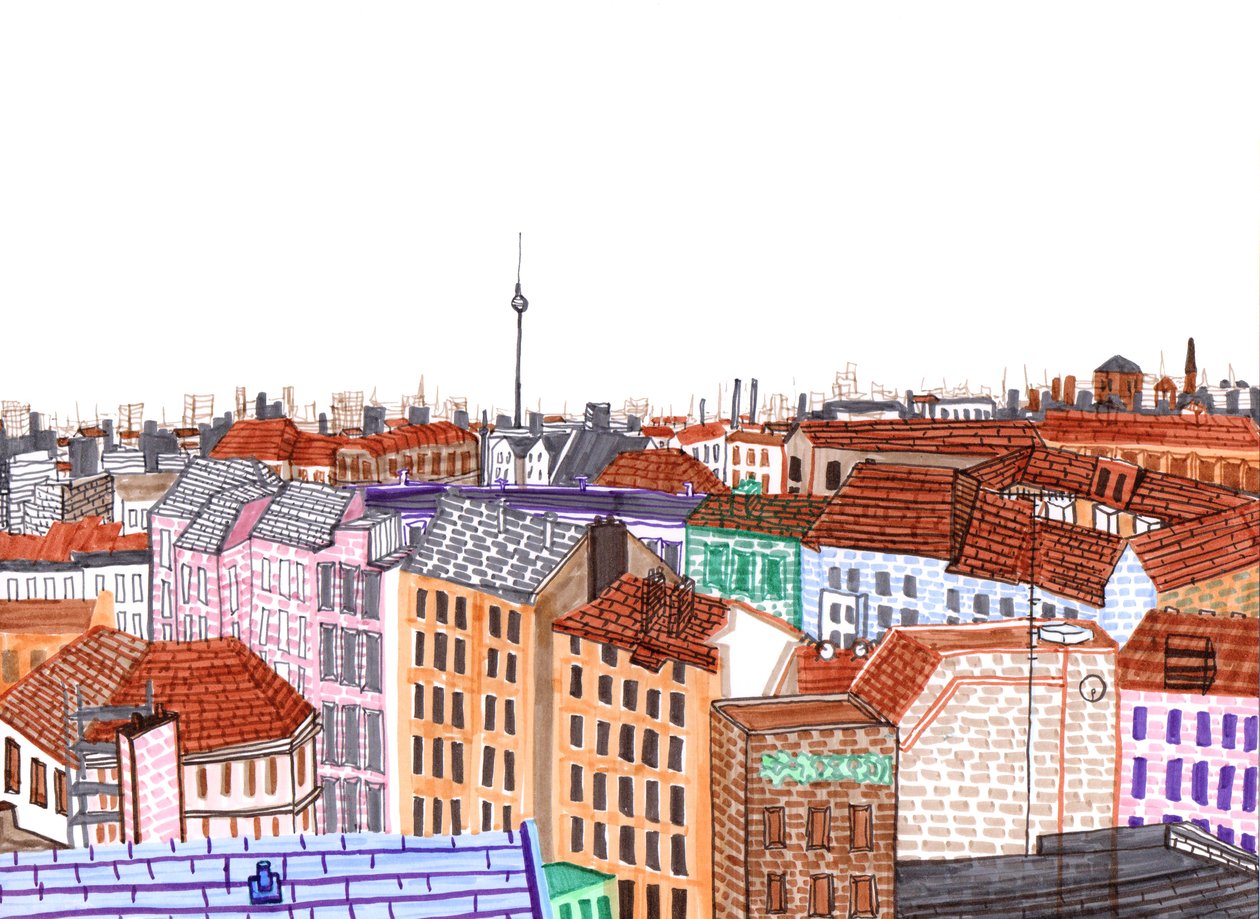 Berlin, 2017 (penselpenne) af Charlotte Orr