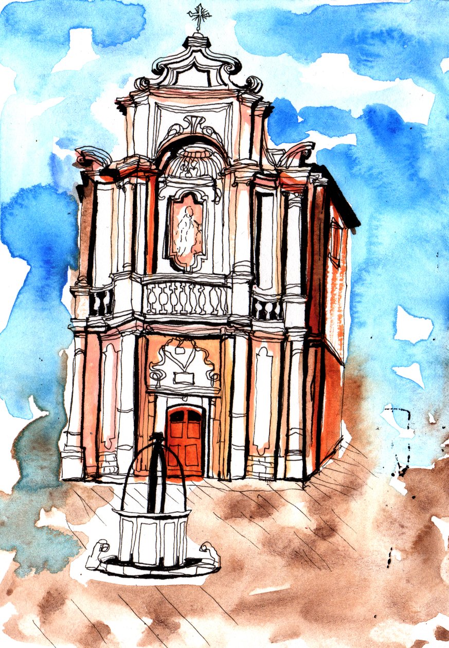 Bygning i Siena, 2020 af Charlotte Orr