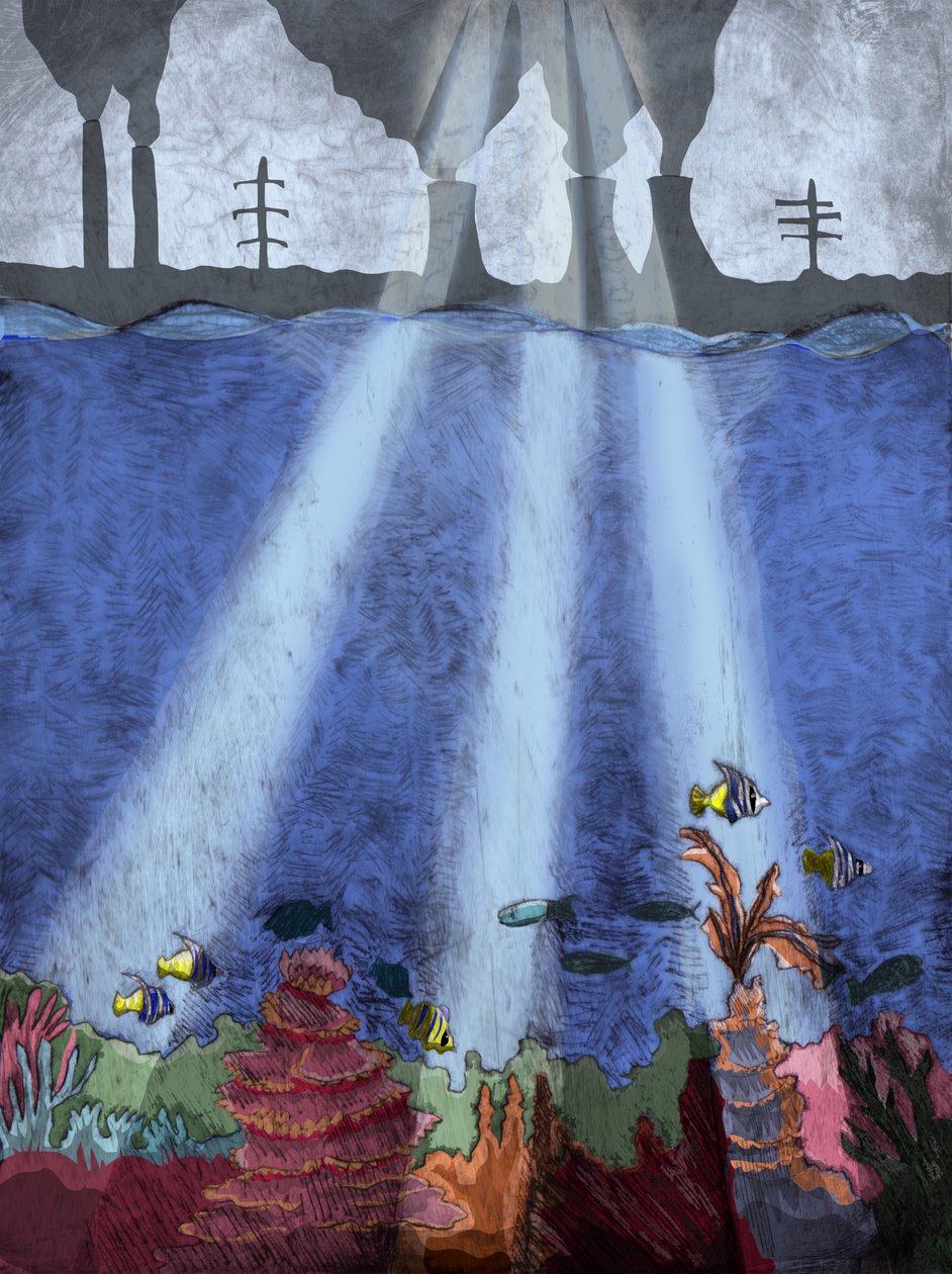 Coral Reef, 2013 (tørpunktsætsning og digital) af Charlotte Orr