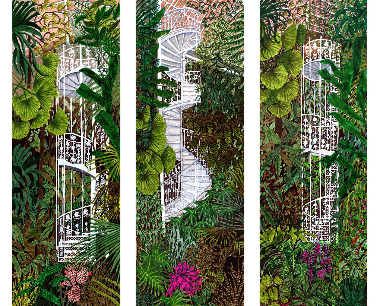 Kew Gardens Compilation, 2020 (penselpenne på papir) af Charlotte Orr