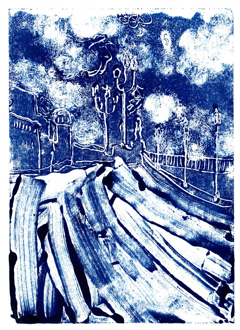 Pisa, 2019 (monoprint) af Charlotte Orr