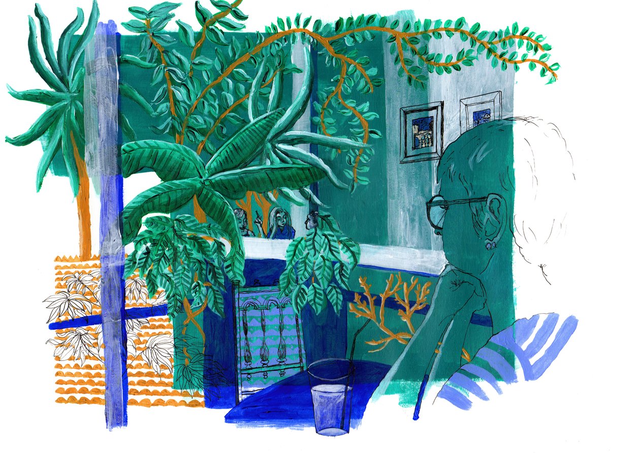 Selvportræt, 2015 akryl af Charlotte Orr