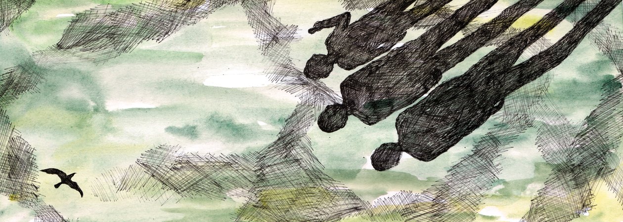 The Seagulls Tale, 2020 (pen og akvarel) af Charlotte Orr