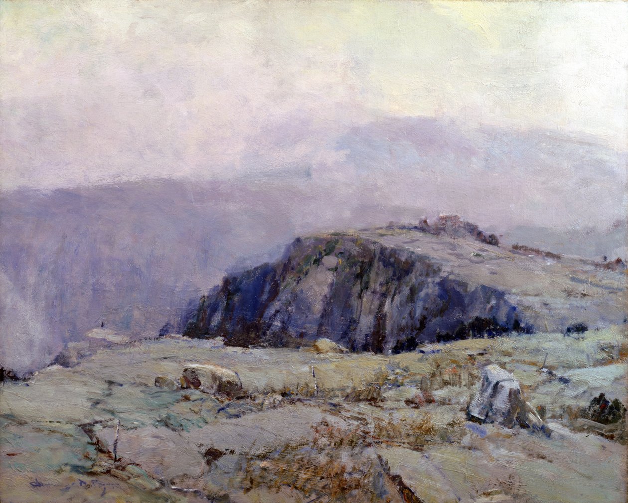 Rocky Landscape (olie på lærred) af Chauncey Foster Ryder