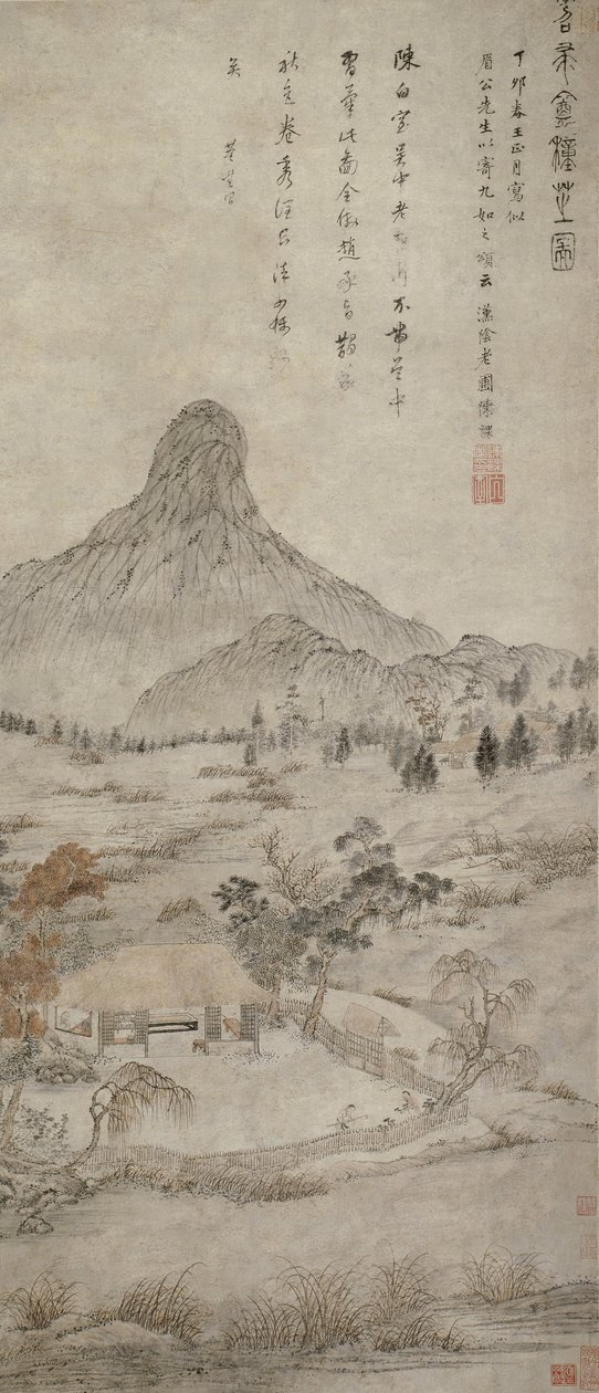 Planter duftsvamp ved Tiaozhou"an, Ming-dynastiet af Chen Guan