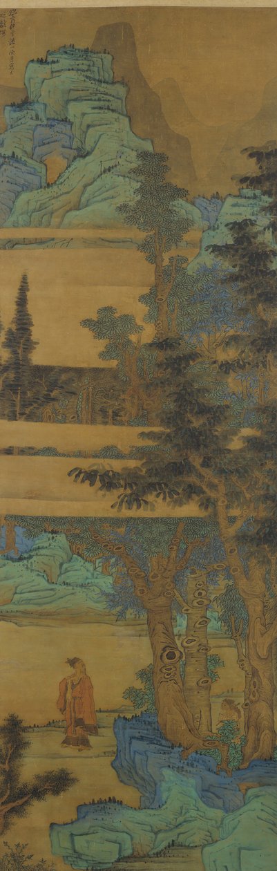 Landskab på blå-og-grøn manér, dateret 1633. af Chen Hongshou