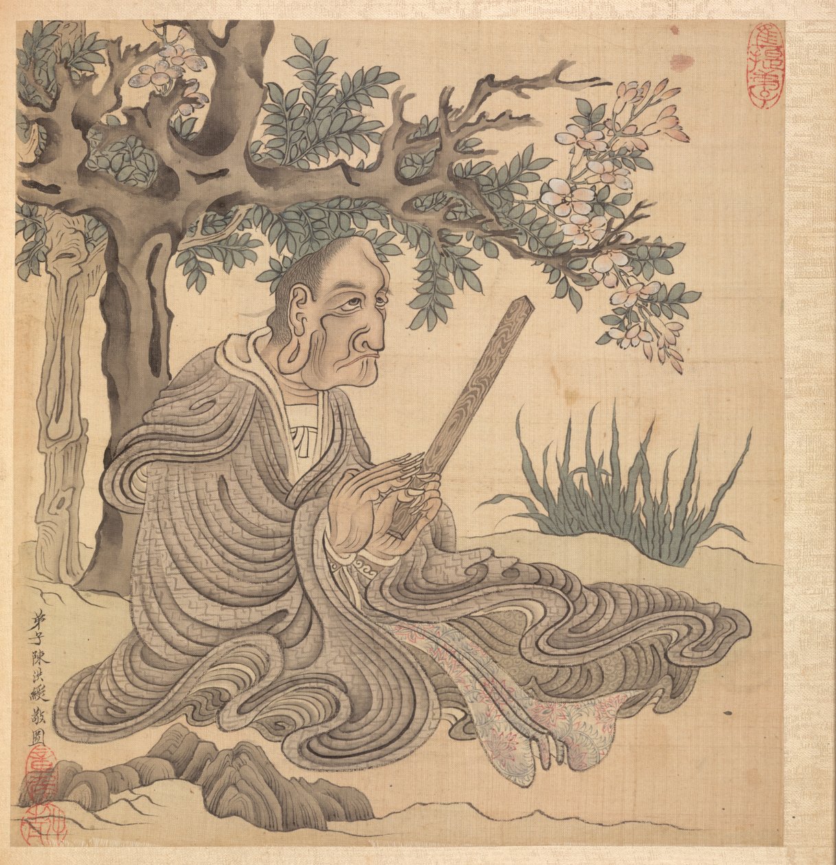 Malerier efter antikke mestre: A Lohan [efter Kuan-hsiu], 1598-1652. af Chen Hongshou