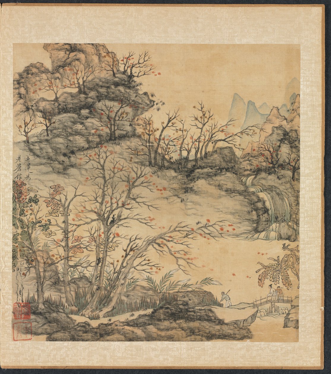 Malerier efter antikke mestre: Efterårslandskab, 1598-1652. af Chen Hongshou