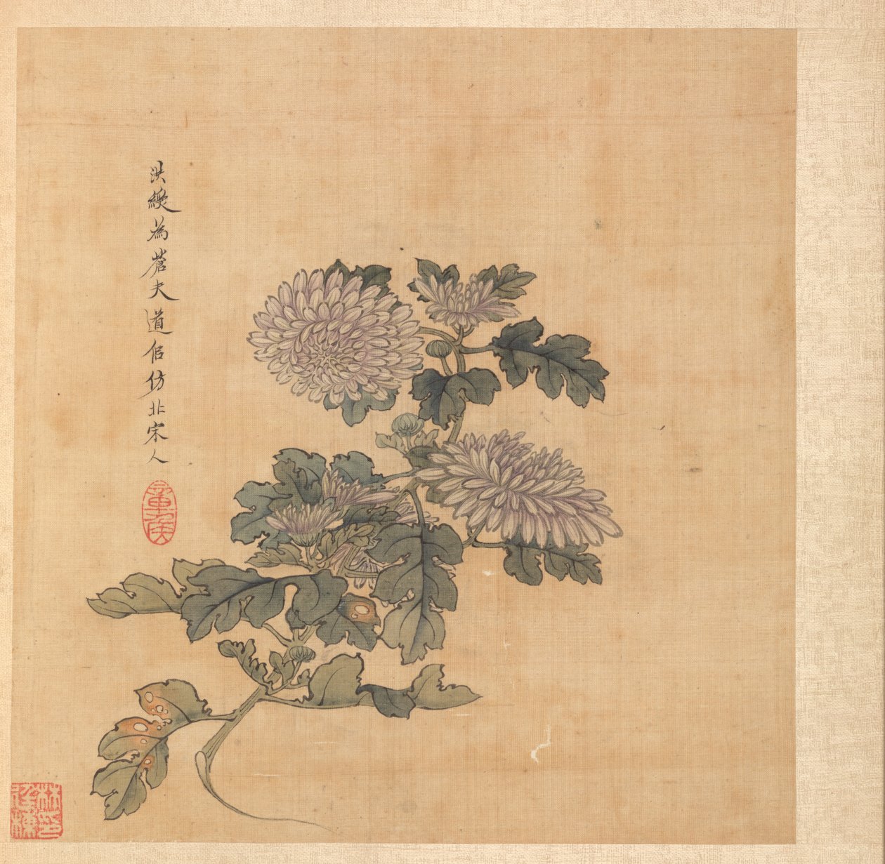 Malerier efter antikke mestre: Krysantemum, 1598-1652. af Chen Hongshou