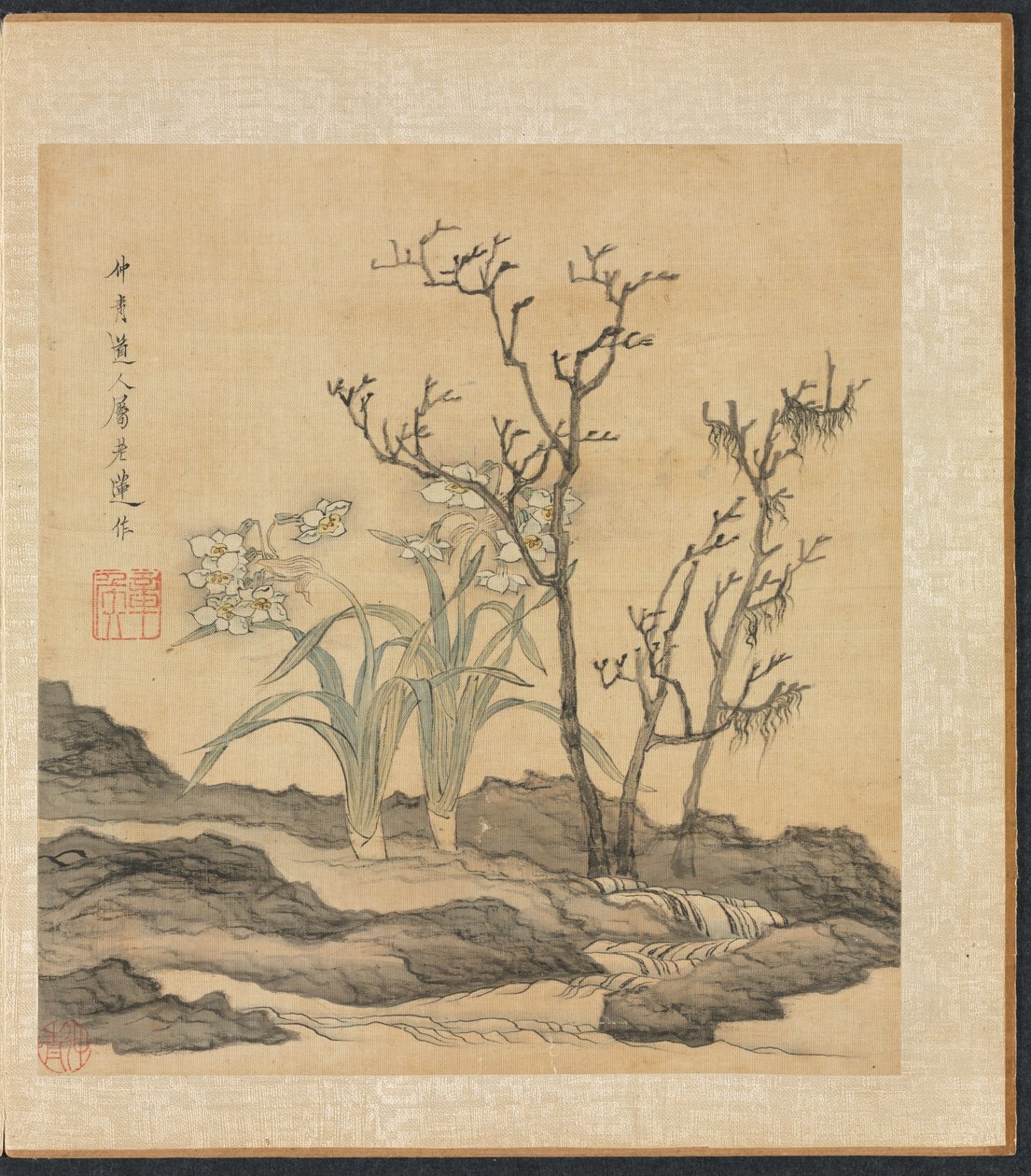 Malerier efter antikke mestre: Narcissus og bare træer, 1598-1652. af Chen Hongshou